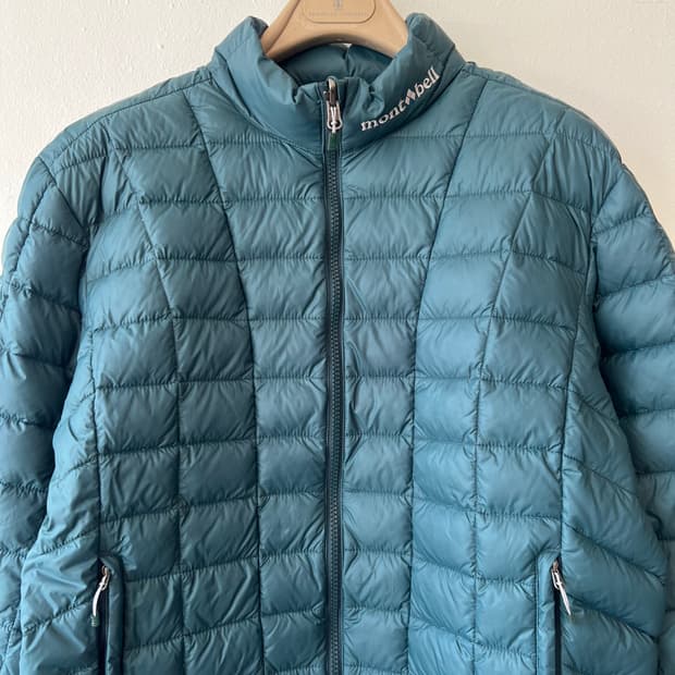 몽벨 남성 그린 구스다운패딩 간절기점퍼