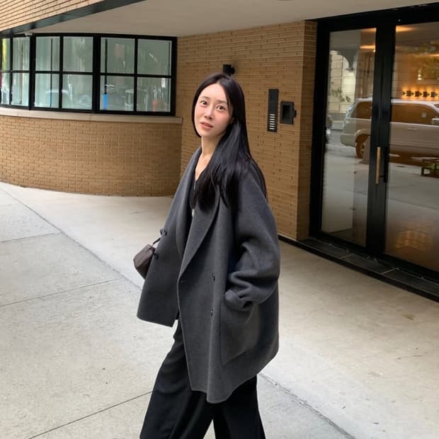 BR 브런치 티너 하프 코트 블랙 