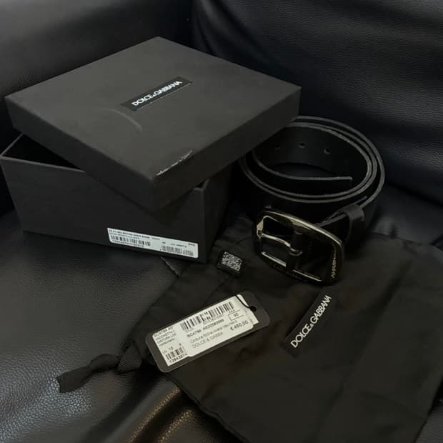 돌체앤가바나 레더 오벌 벨트 블랙