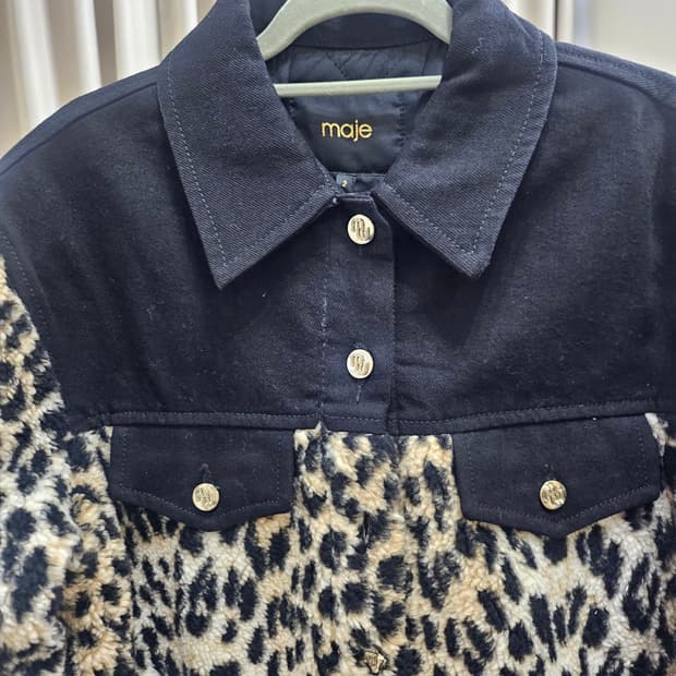 마쥬 데님 플리스 얇은 패딩 자켓