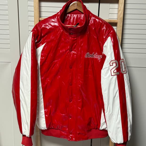 레드독 야구 스타장 스타디움 자켓 흰빨 유광