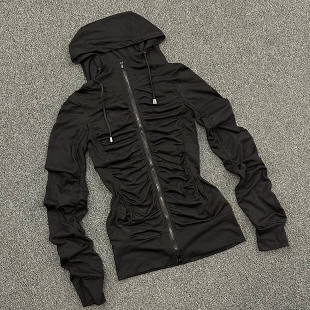 M)Japanese vintage 여성 셔링 후드집업