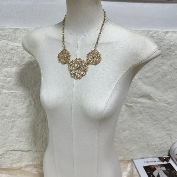 빈티지 동백꽃 오리엔탈 목걸이