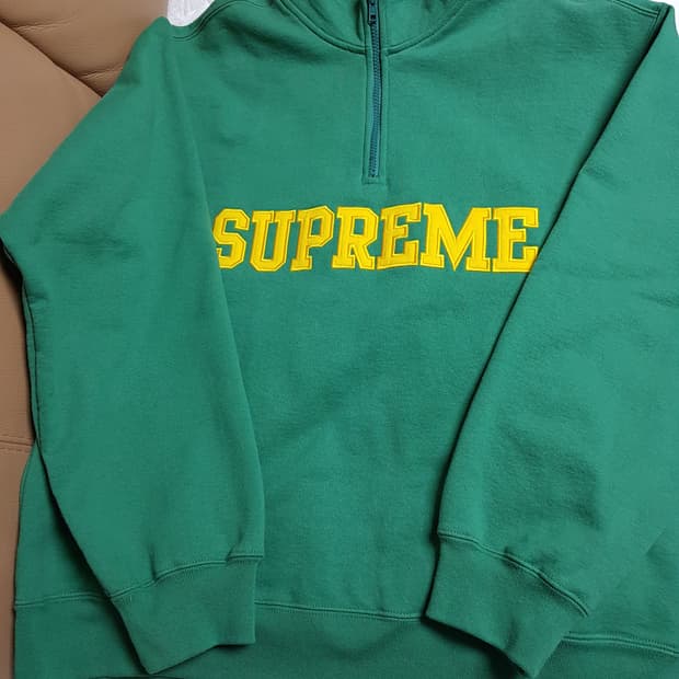 슈프림 컬리지에이트 하프 집 풀오버 맨투맨 라이트 파인 24FW