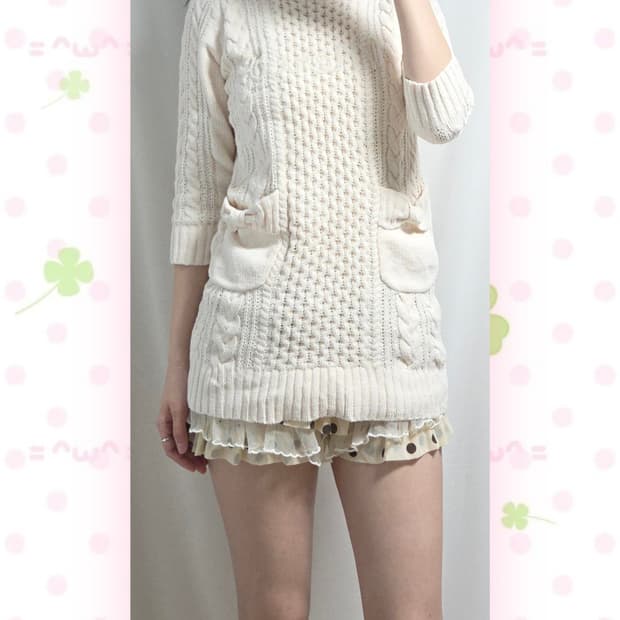 폼포넷 아이보리 니트원피스