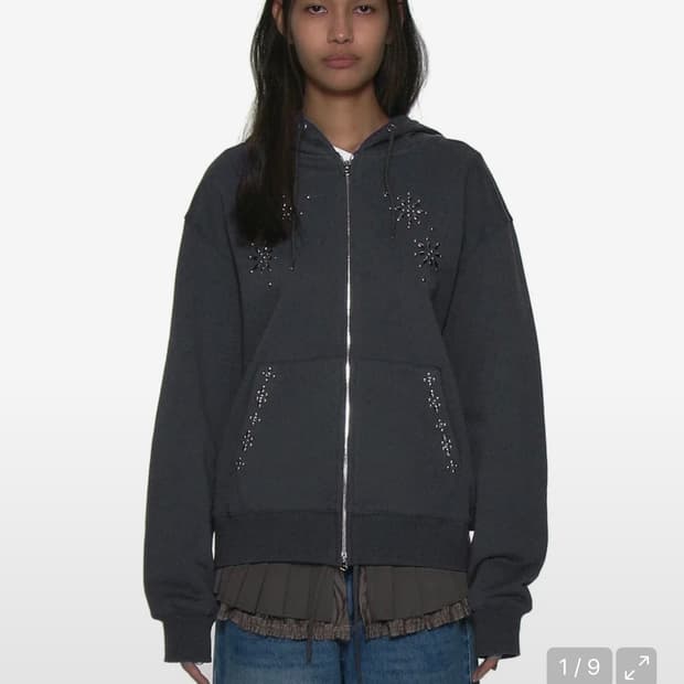 파르티멘토 우먼 웨스턴 젬스톤 후디 집업_차콜