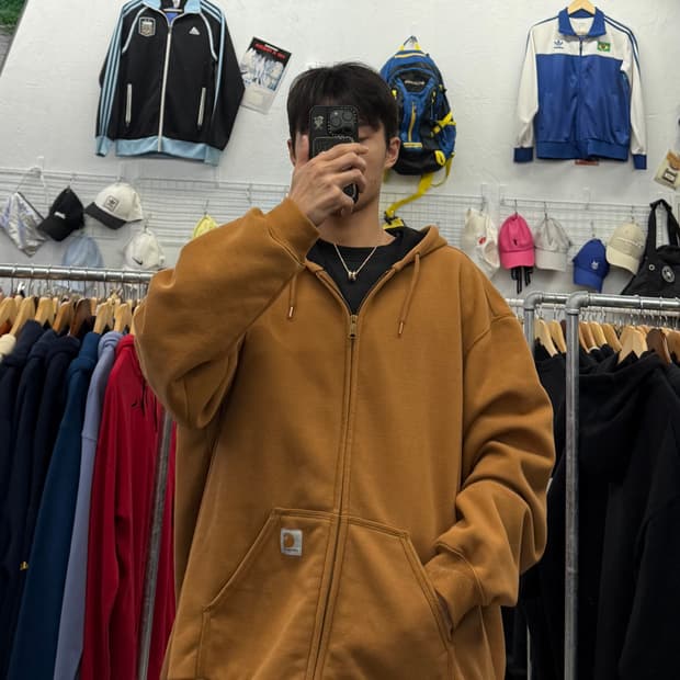 칼하트 써멀 브라운 후드 집업 빅사이즈 XXXL 추천