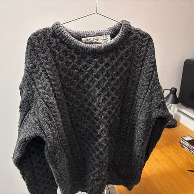 아란크래프트 메리노 울 피셔맨 스웨터