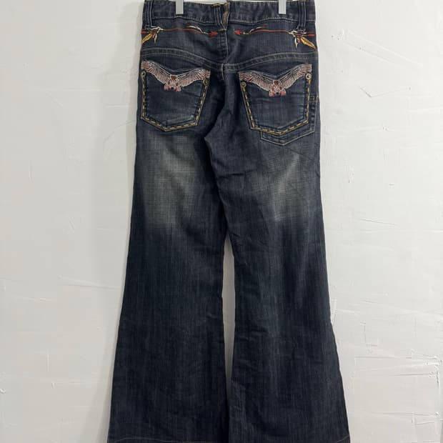 maxa denim bootscut pants