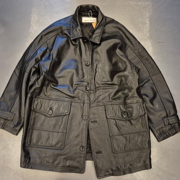 90s Alberto Fabiani 양가죽 하프 자켓