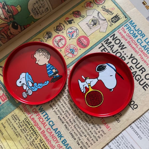 빈티지 snoopy 스누피 펩시 틴 케이스 악세사리 트레이 인테리어 소품