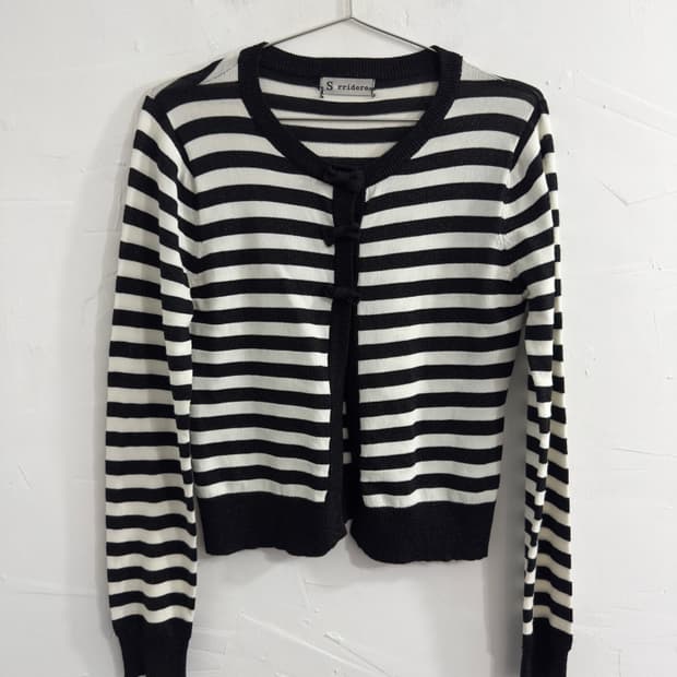 sorridere ribbon stripe cardigan