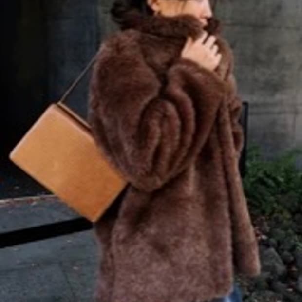 브라운 테디베어 퍼 자켓 