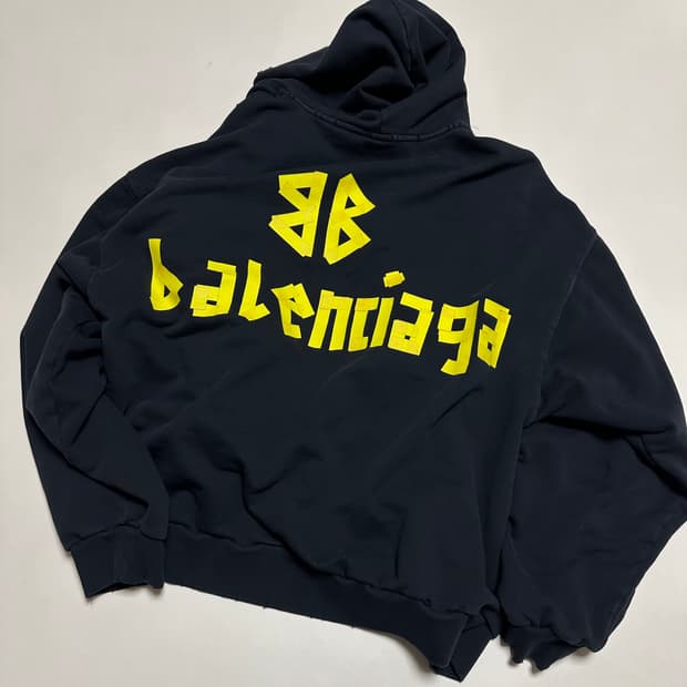 발렌시아가 테이프타입 리프 포켓 집업 후디 (744451)