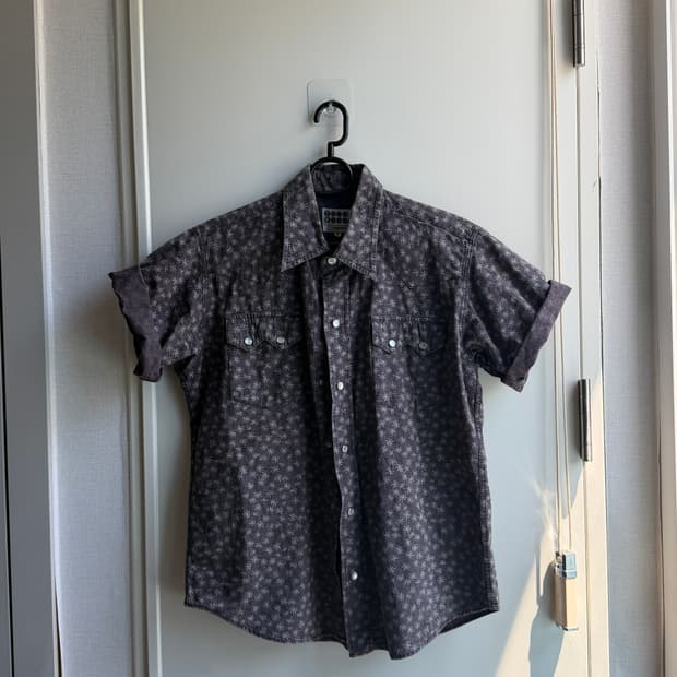 패턴 반팔 남방 셔츠