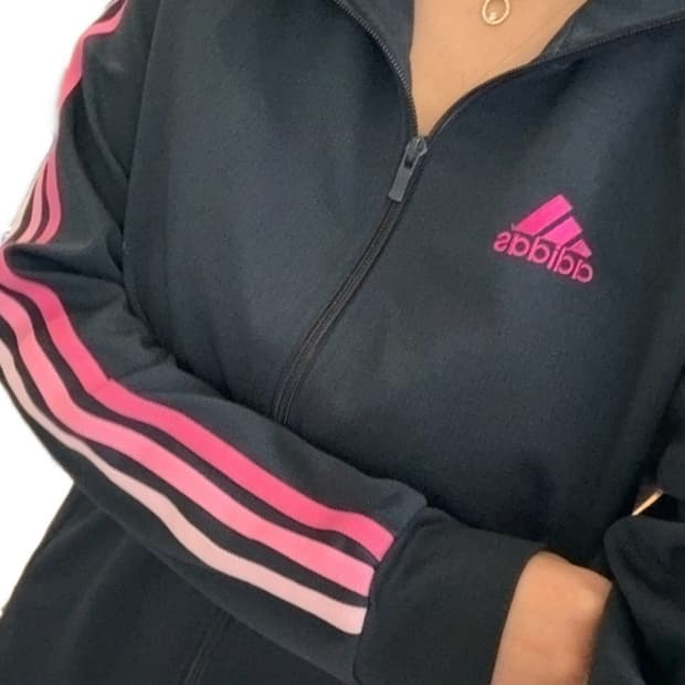 💗아디다스 에센셜 핑크 그라 라인 블랙 져지💗