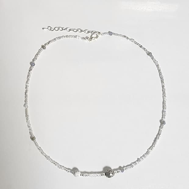 남자 원석 블루 실버 목걸이