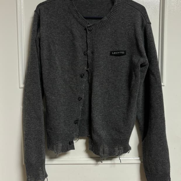 레씨토 가디건 차콜 lecyto destroyed cardigan