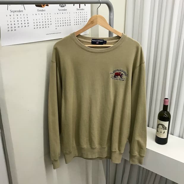 폴로 빈티지 패치 자수 맨투맨