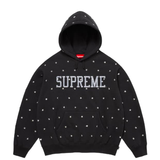 슈프림 스타 스터드 후드 스웨트셔츠 블랙 - 25FW S사이즈 구해요