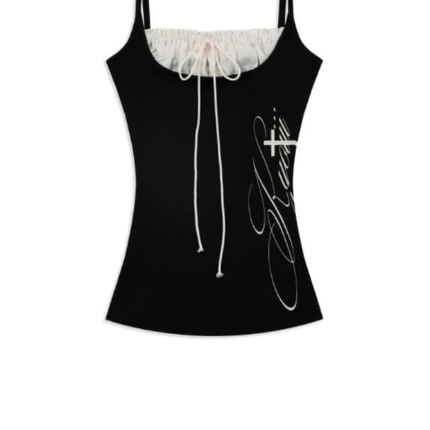 쿄이 KY07-STRING SHIRRING SLEEVELESS(BLACK