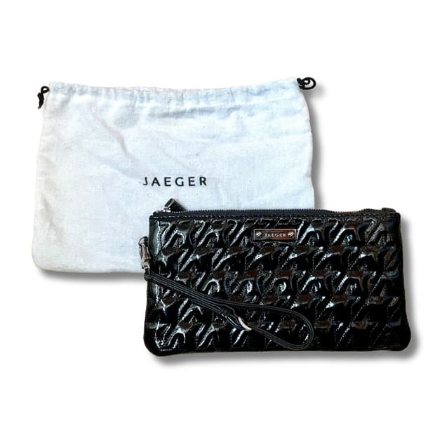 JAEGER 🇬🇧 Black Patent Mini Clutch