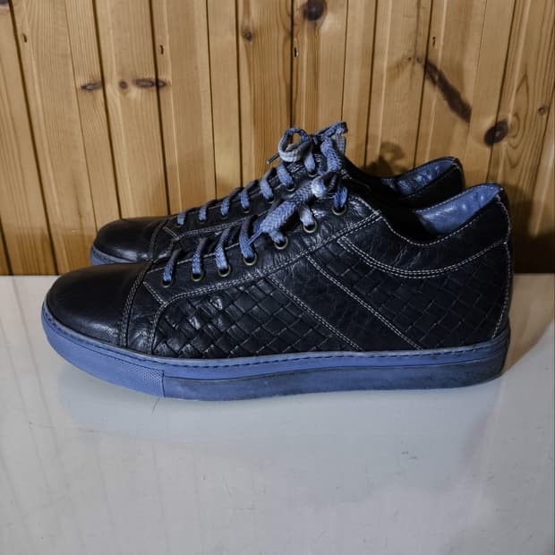 43 280mm 이태리 토스카나 위빙 가죽 스니커즈 수제화