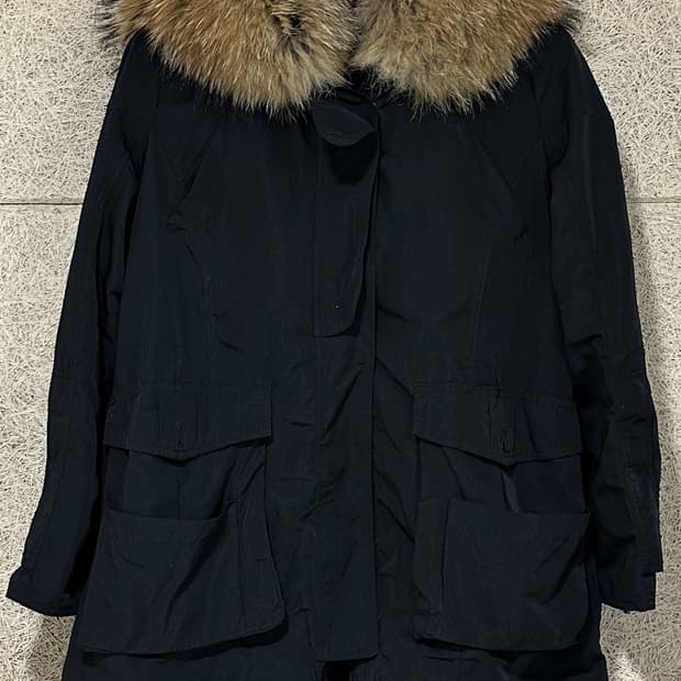 블랙 패딩 퍼 자켓