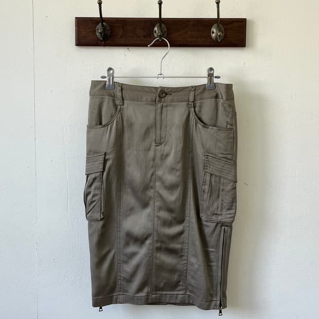 Glasieux 브라운 트임 스커트