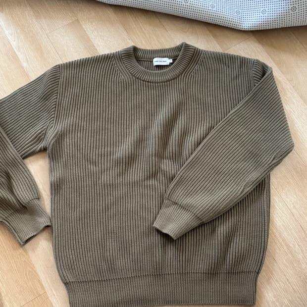 스테디에브리웨어 크루넥 코튼 립 니트 100