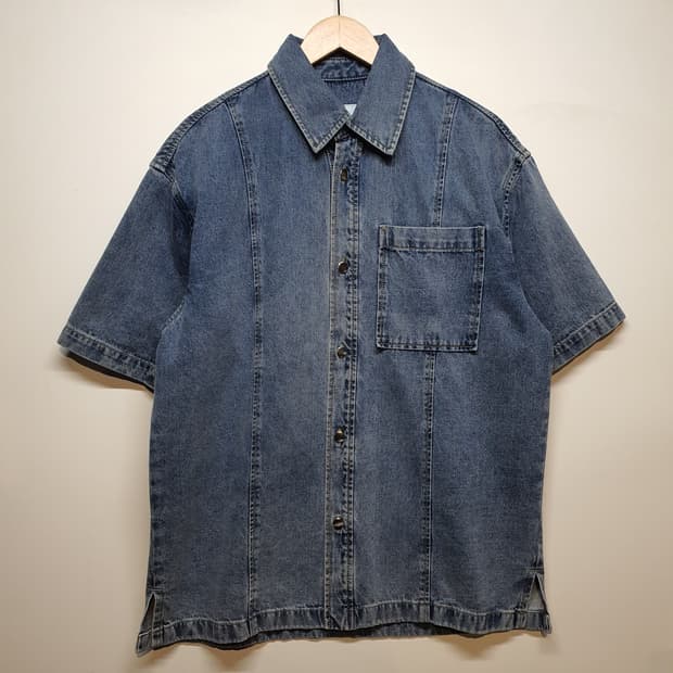 TNGT 데님 반팔 셔츠 청남방