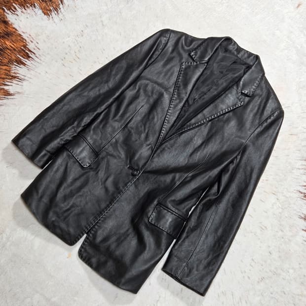 리얼레더 블랙 양가죽 블레이저