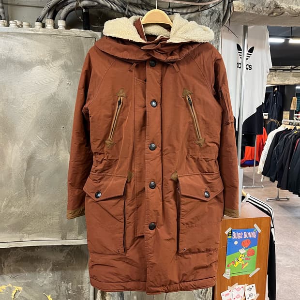 송지오 야상 후드 자켓 오렌지브라운 95 #csz220