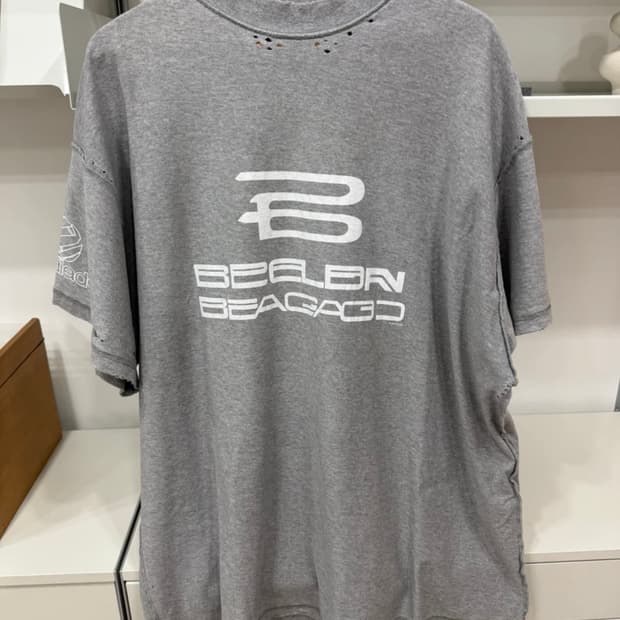 발렌시아가 그레이 그래픽 반팔티(백화점판)