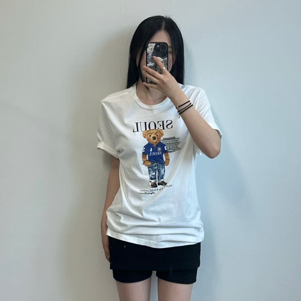 폴로 랄프로렌 베어 서울 화이트 반팔 티셔츠