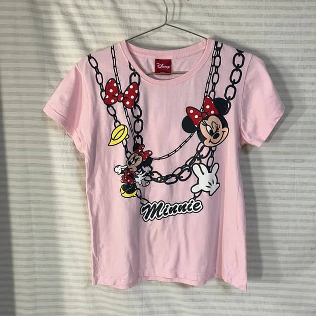 빈티지 미니마우스 딸기 우유 핑크 반팔 996 y2k 스트릿 갸루 펑키 