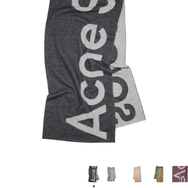 아크네스튜디오 로고 자카드 목도리 블랙