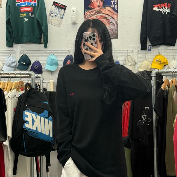 폴로 랄프로렌 로고 블랙 와플티 XL