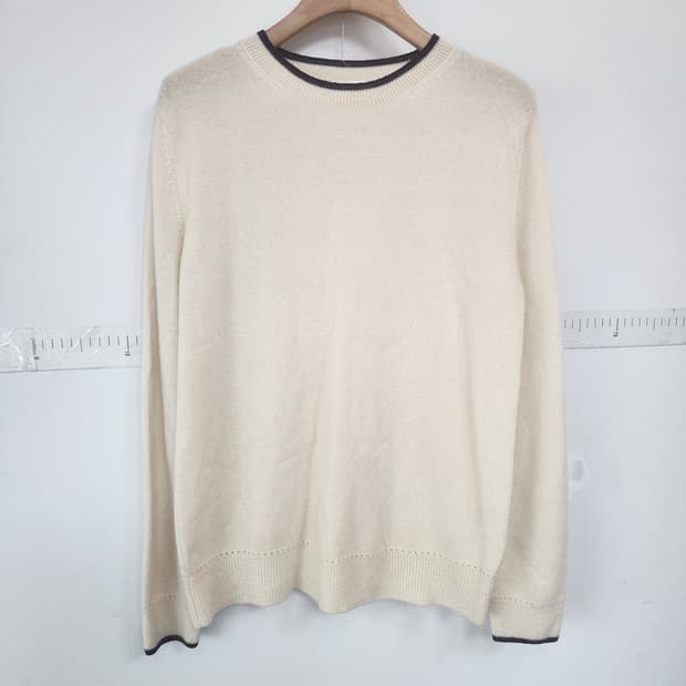 SJSJ 캐시미어 아이보리 라운드넥 긴팔 니트