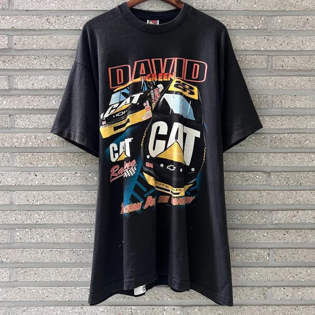 [2XL]90's Made in USA CAT 레이싱 싱글스티치 티셔츠