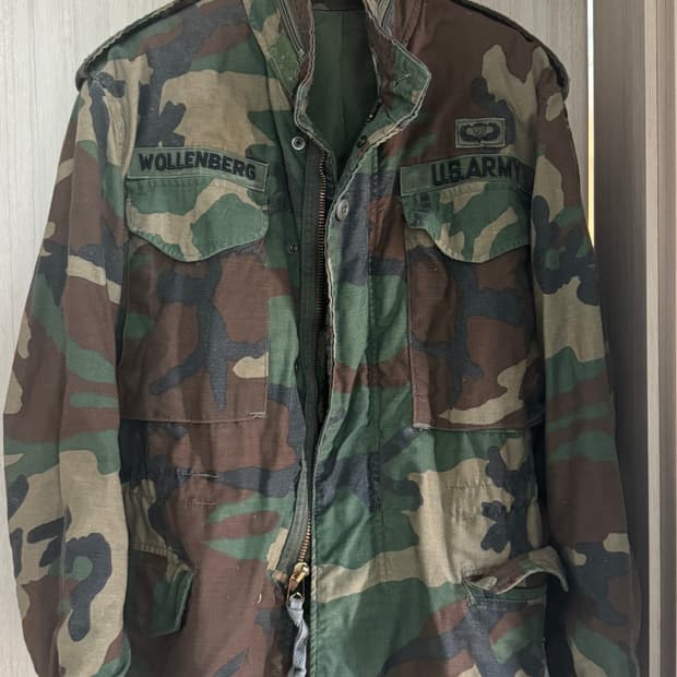 M65 80s 필드자켓 우드랜드 카모 소령 계급장 S Short 