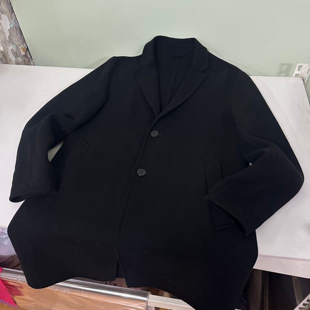 M 95 자라맨 블랙 라나울 핸드메이드 울 싱글코트