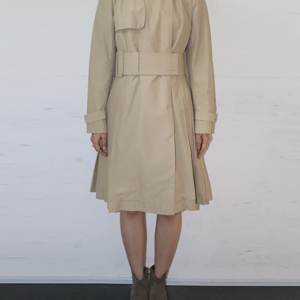 캘빈클레인 플리츠 디테일 트렌치 코트