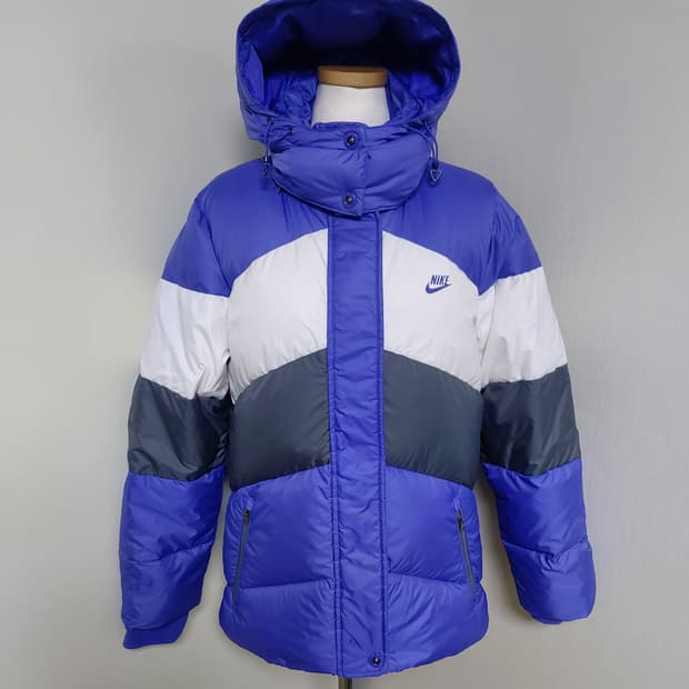 나이키 여성 컬러블록 후드 다운 패딩 (L) 