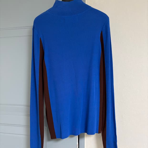 Kloke 클로크 투톤 골지 니트 브라운/블루