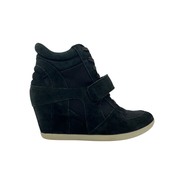 240 W 애쉬 보위 웨지 스니커즈 스웨이드 블랙 (EU37)