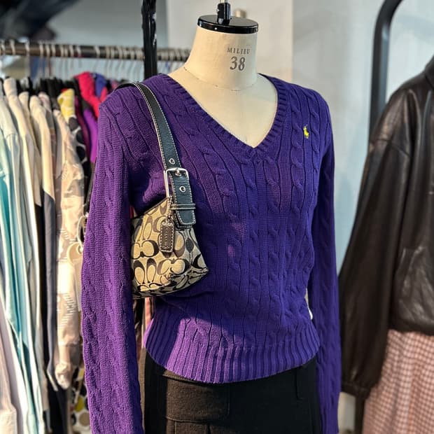 Ralph Lauren Sports V-neck Cable Knit