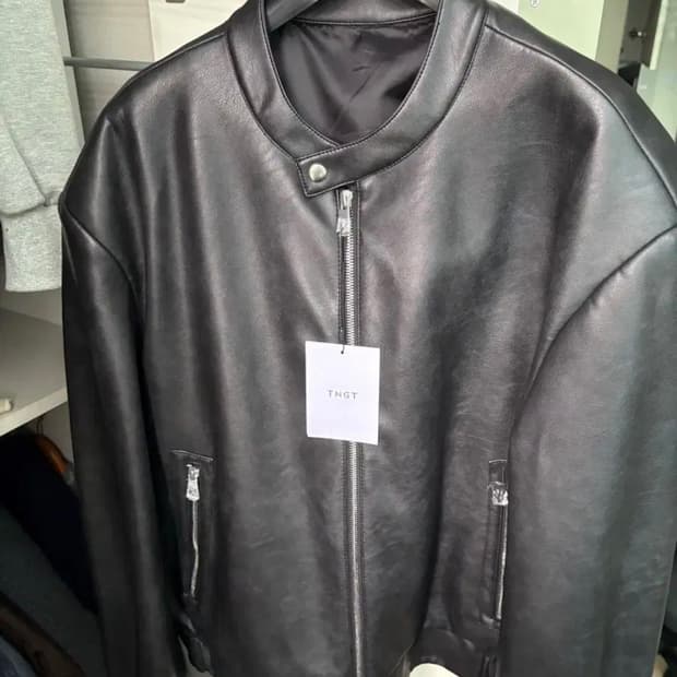 Tngt Faux Leather Bike Jumper 바이커 레더 자켓
