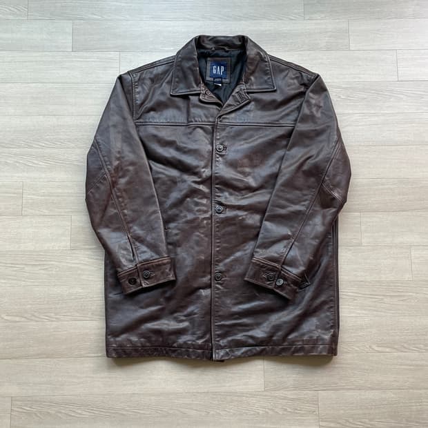 90s 올드갭 레더 카코트 브라운 gap carcoat