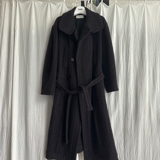 르메르 Wool Check Bathrobe Coat